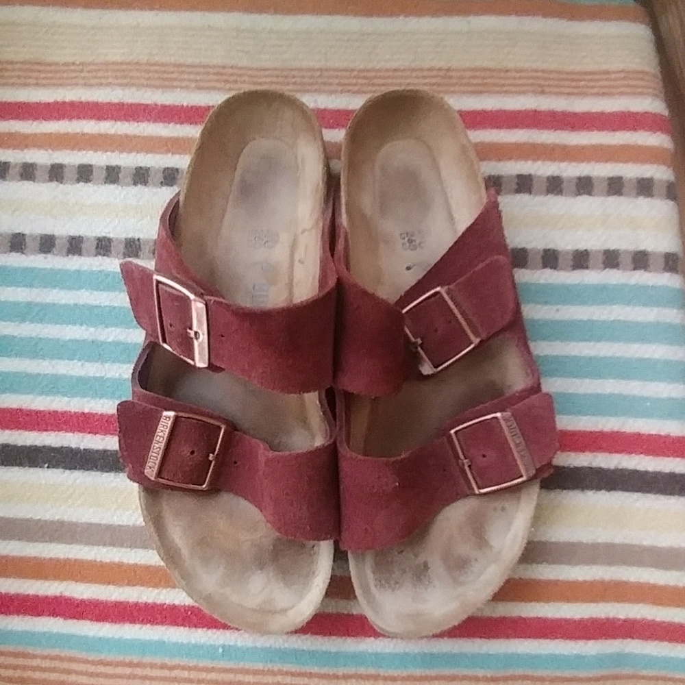 Birkenstock Sandals: Arizona Port Suede, Size 40